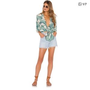 Amuse Society Tropical Green Floral Dress